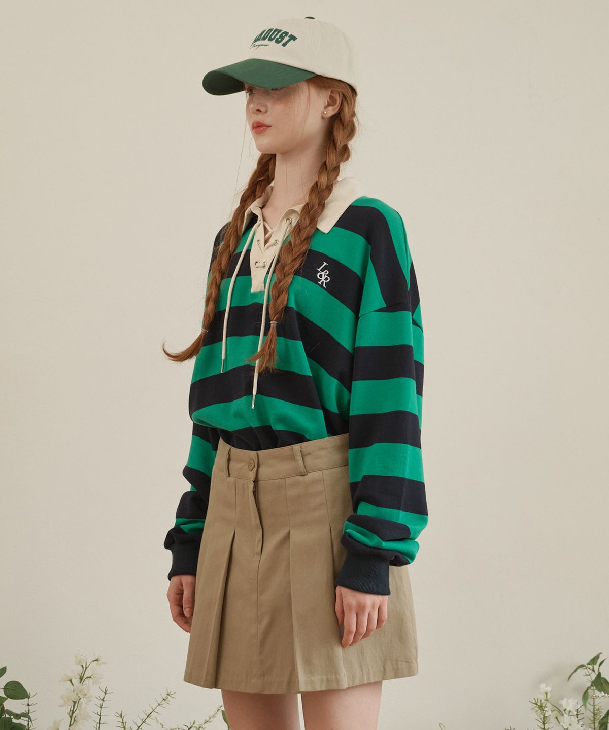 로시로우(LOSSYROW) Rope-stripe sweatshirt Green