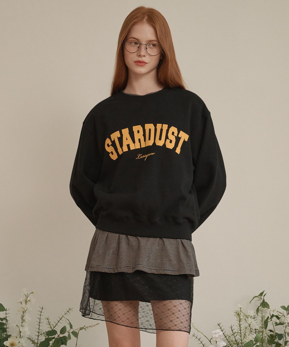 로시로우(LOSSYROW) Stardust sweatshirt Black