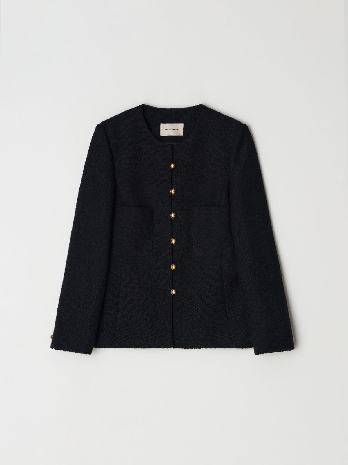 비뮤즈맨션(BEMUSE MANSION) Boucle tweed jacket - Black