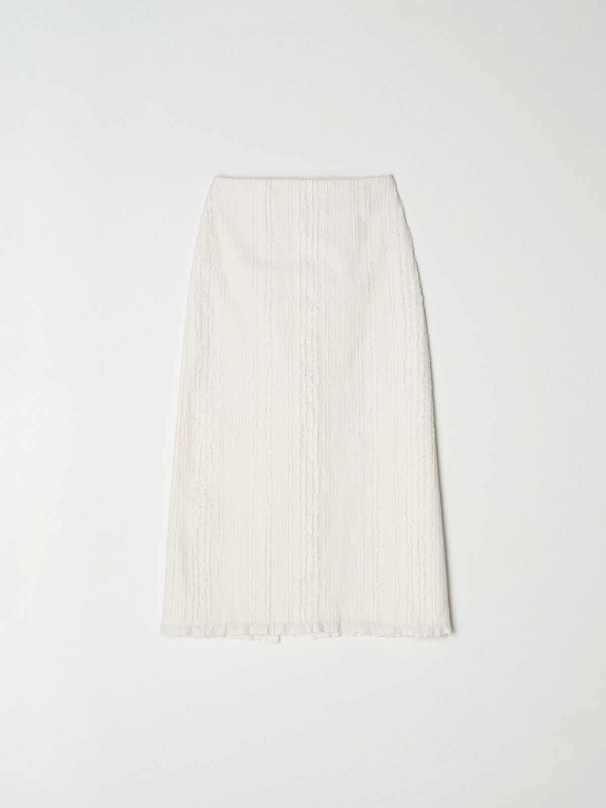 비뮤즈맨션(BEMUSE MANSION) Fringe lace frill skirt - Off white