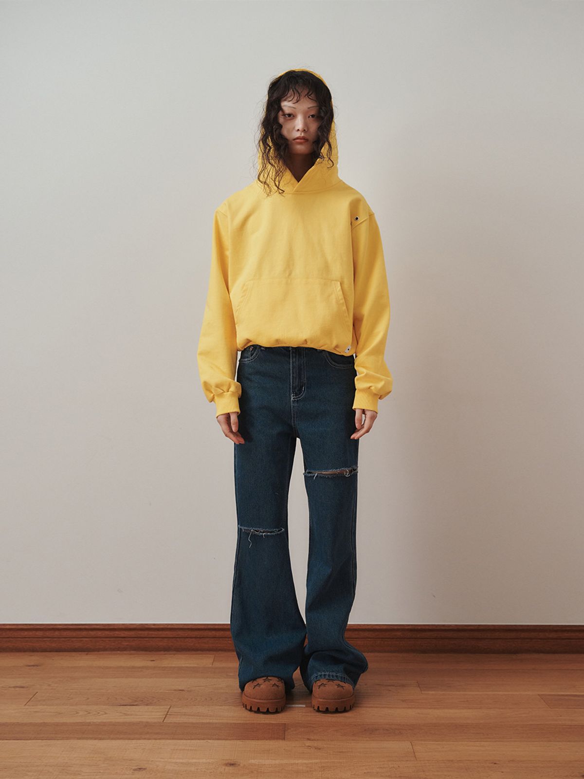 플리즈프로젝트(PLZPROJECT) RELAXED BOOT CUT DENIM, BLUE