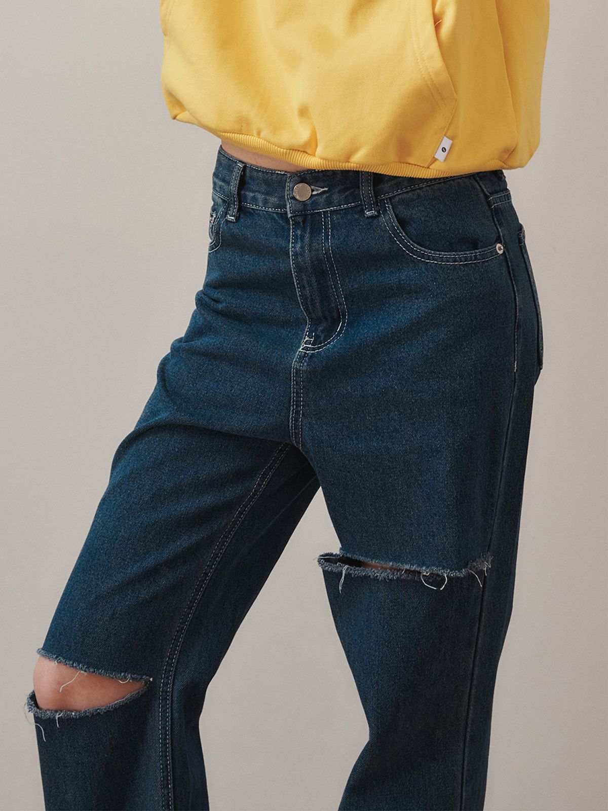 플리즈프로젝트(PLZPROJECT) RELAXED BOOT CUT DENIM, BLUE