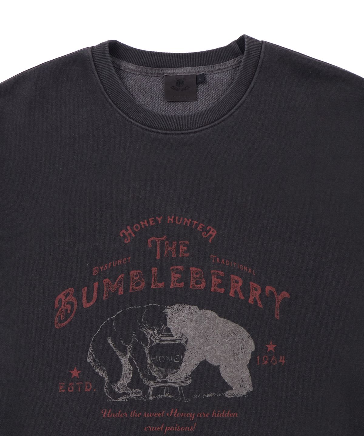 디스펑트(DYSFUNCT) HONEY HUNTER PIGMENT SWEATSHIRT(CHARCOAL)