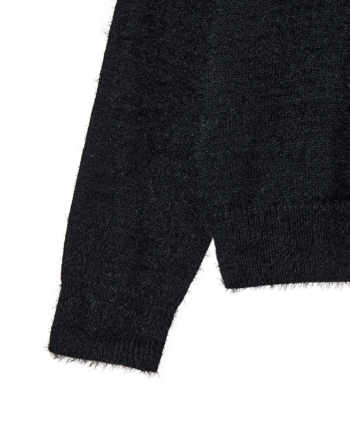 에이이에이이(AEAE) WEB LOGO CROP HAIRY KNIT [BLACK]