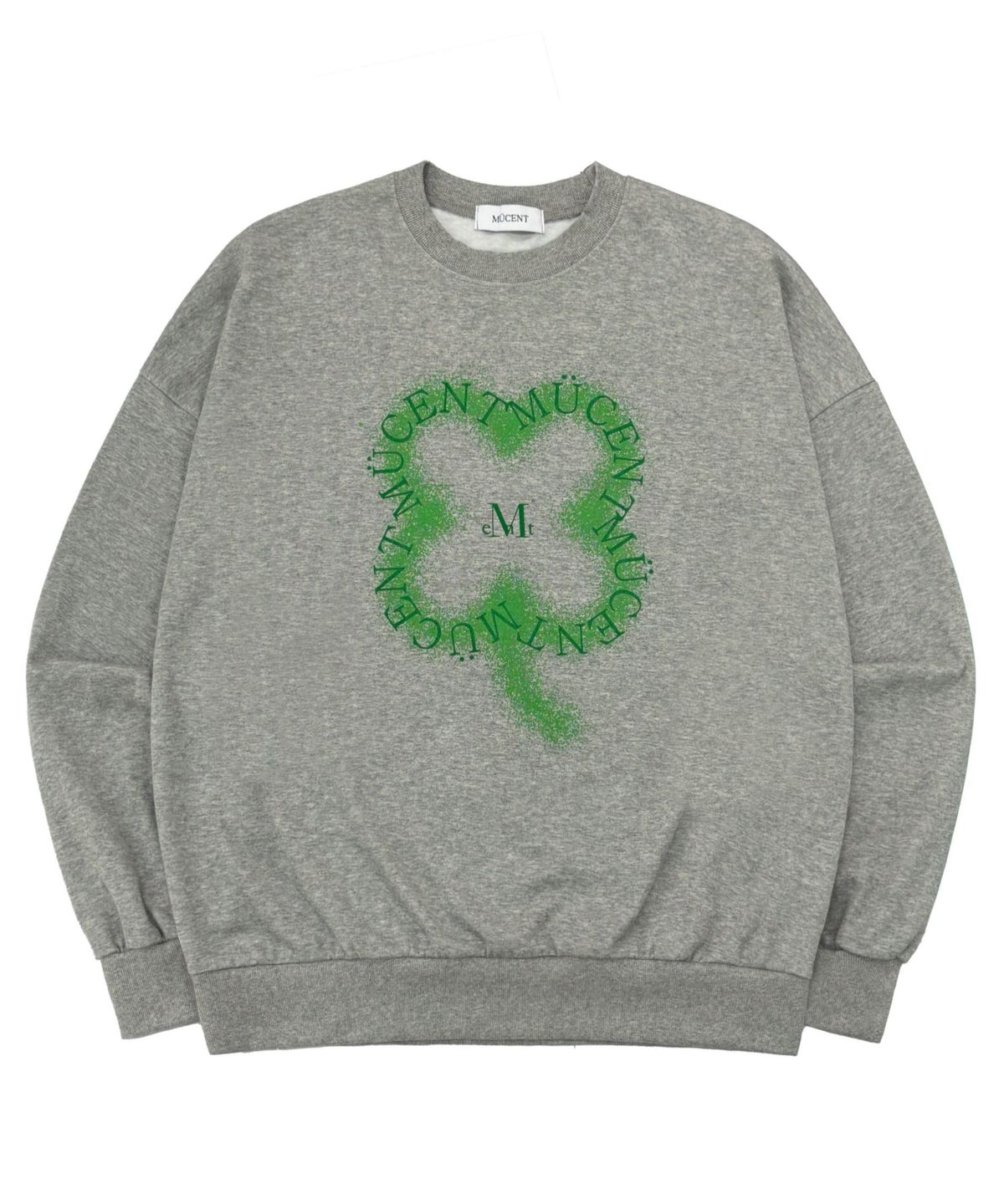 무센트(MUCENT) 클로버 레터링 루즈핏 롱슬리브 맨투맨 남녀공용 (2컬러)
