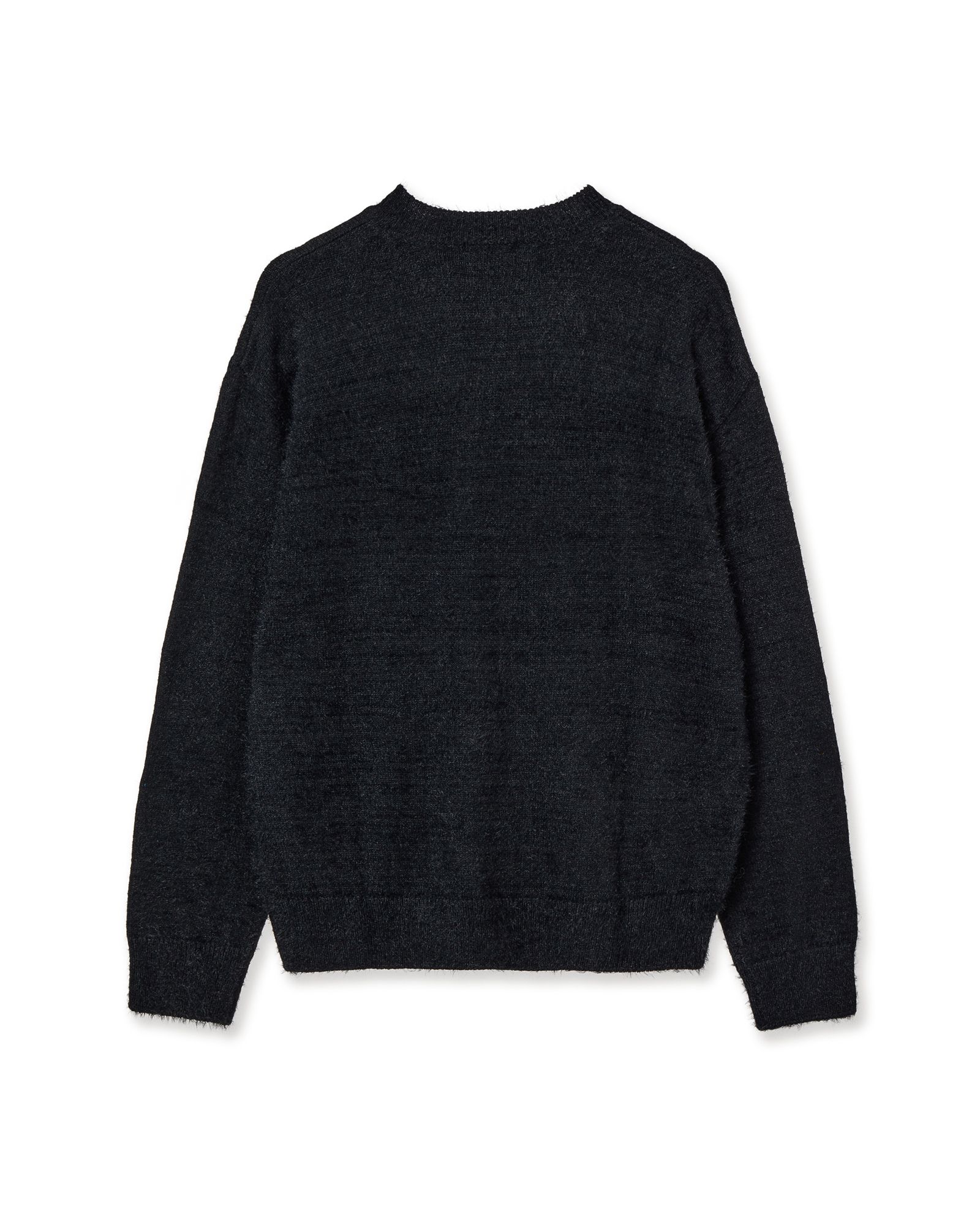 MUSINSA | AEAE WEB LOGO HAIRY KNIT [BLACK]