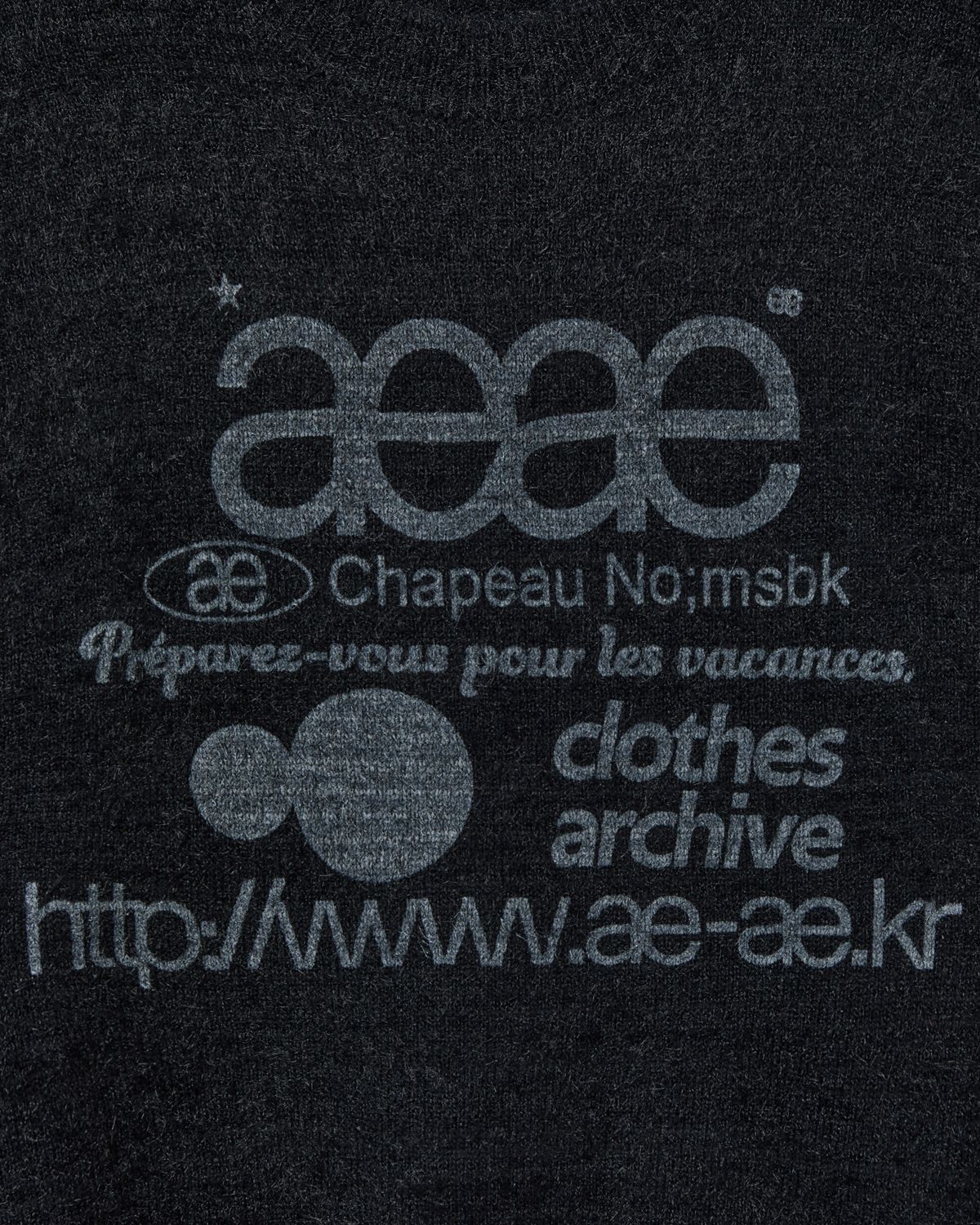에이이에이이(AEAE) WEB LOGO HAIRY KNIT [BLACK]