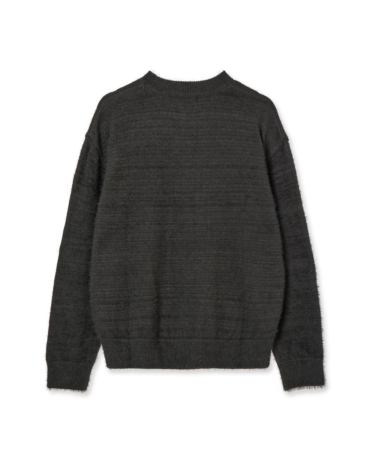 에이이에이이(AEAE) WEB LOGO HAIRY KNIT [CHARCOAL]