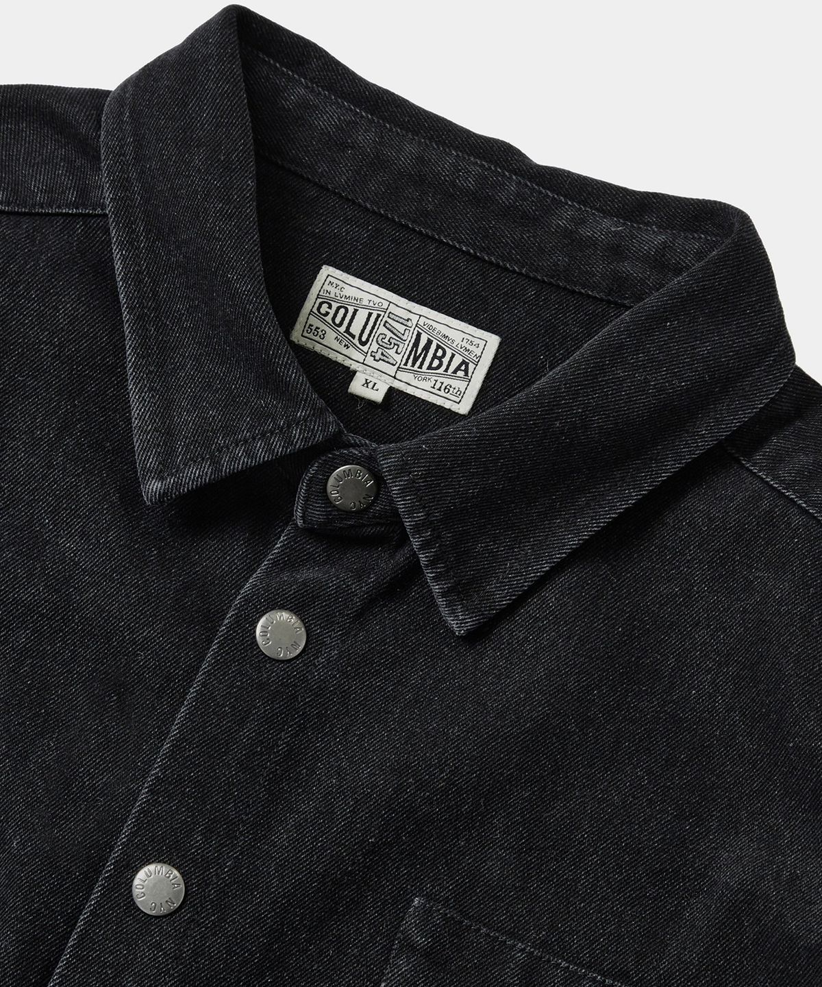 컬럼비아 유니버시티(COLUMBIA UNIVERSITY) SL-LABEL OVER-FIT DENIM SHIRTS 블랙데님