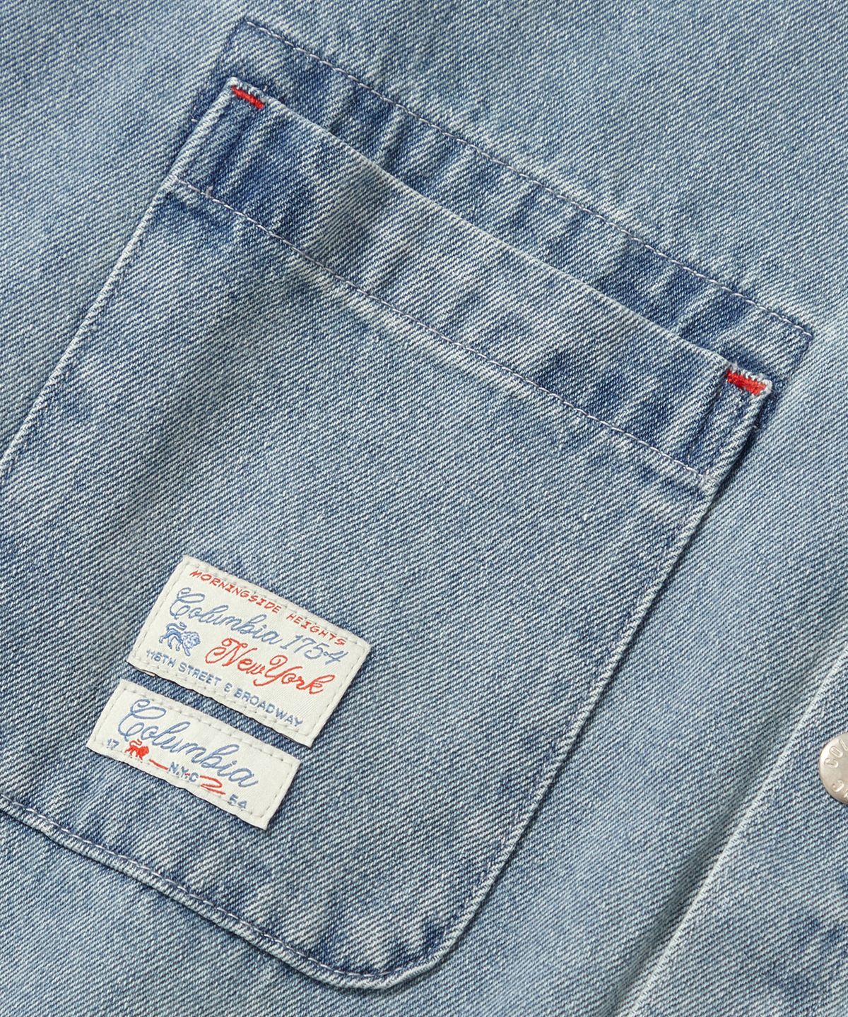 컬럼비아 유니버시티(COLUMBIA UNIVERSITY) SL-LABEL OVER-FIT DENIM SHIRTS 라이트데님