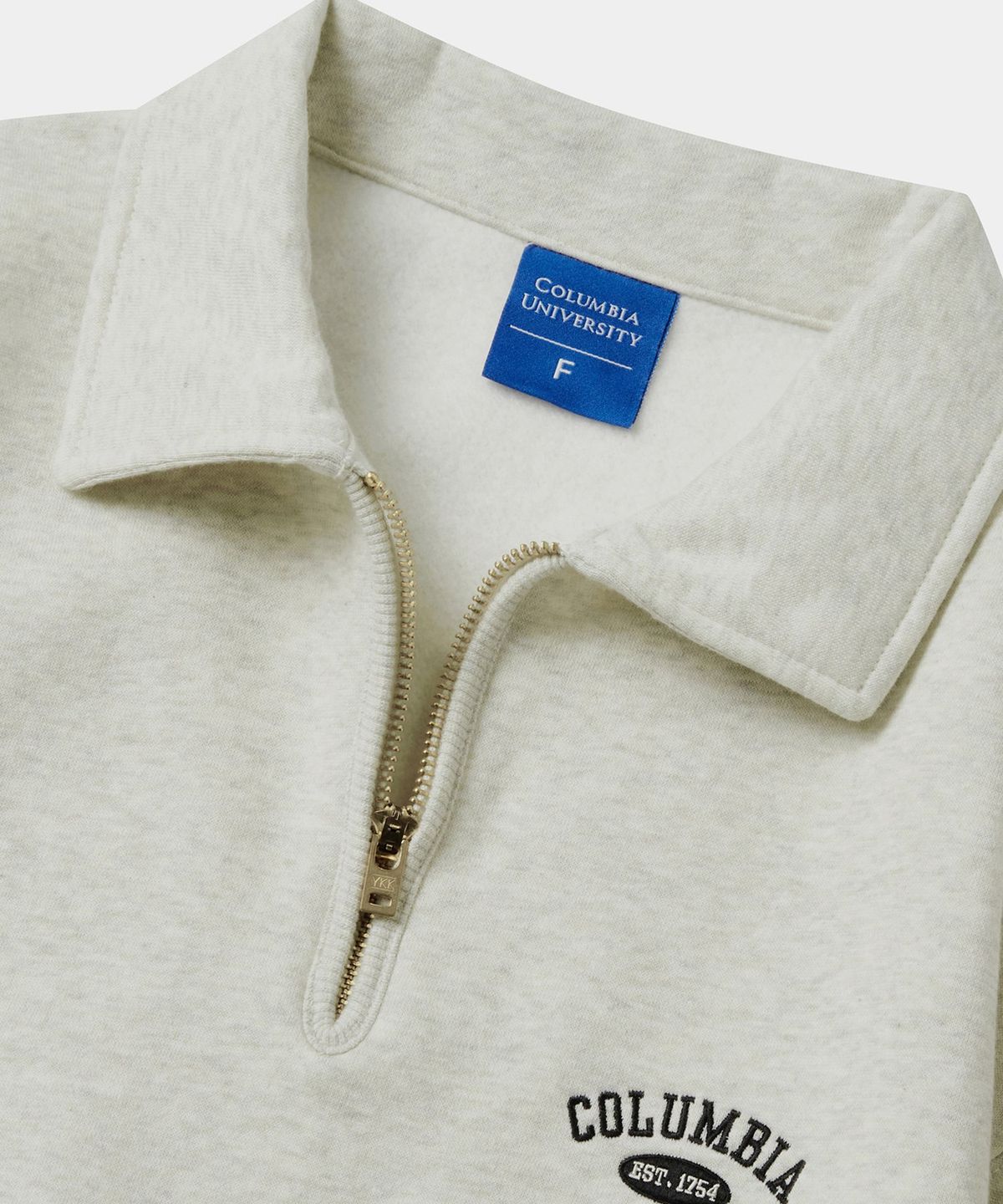 컬럼비아 유니버시티(COLUMBIA UNIVERSITY) SIG ARCH LOGO WOMEN FLEECE H/ZIP SWEATSHIRTS 옐로우 오트밀