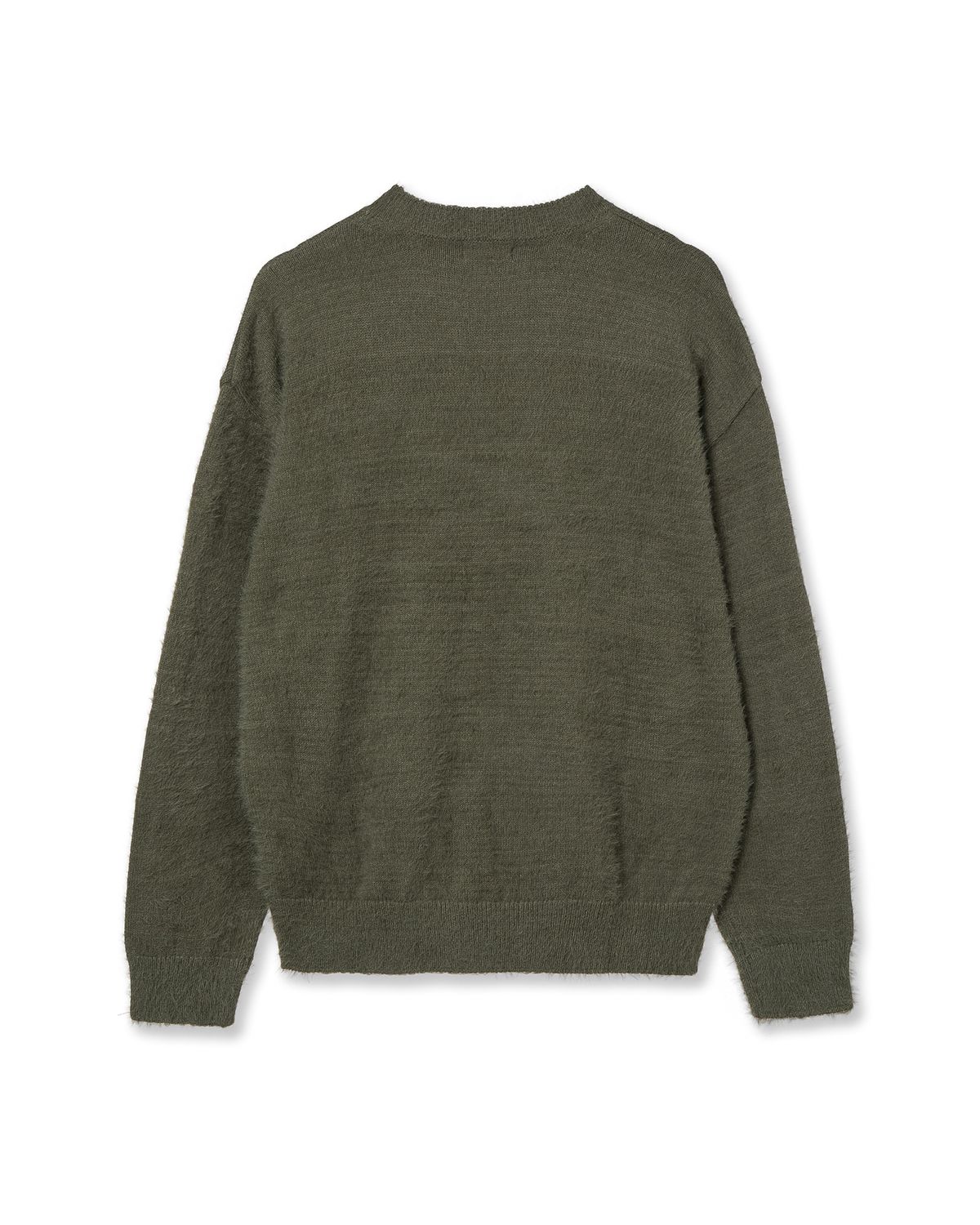 에이이에이이(AEAE) WEB LOGO HAIRY KNIT [KHAKI]
