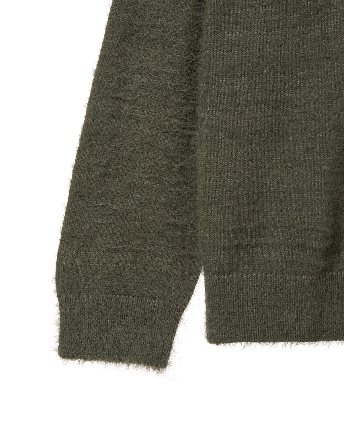 에이이에이이(AEAE) WEB LOGO HAIRY KNIT [KHAKI]