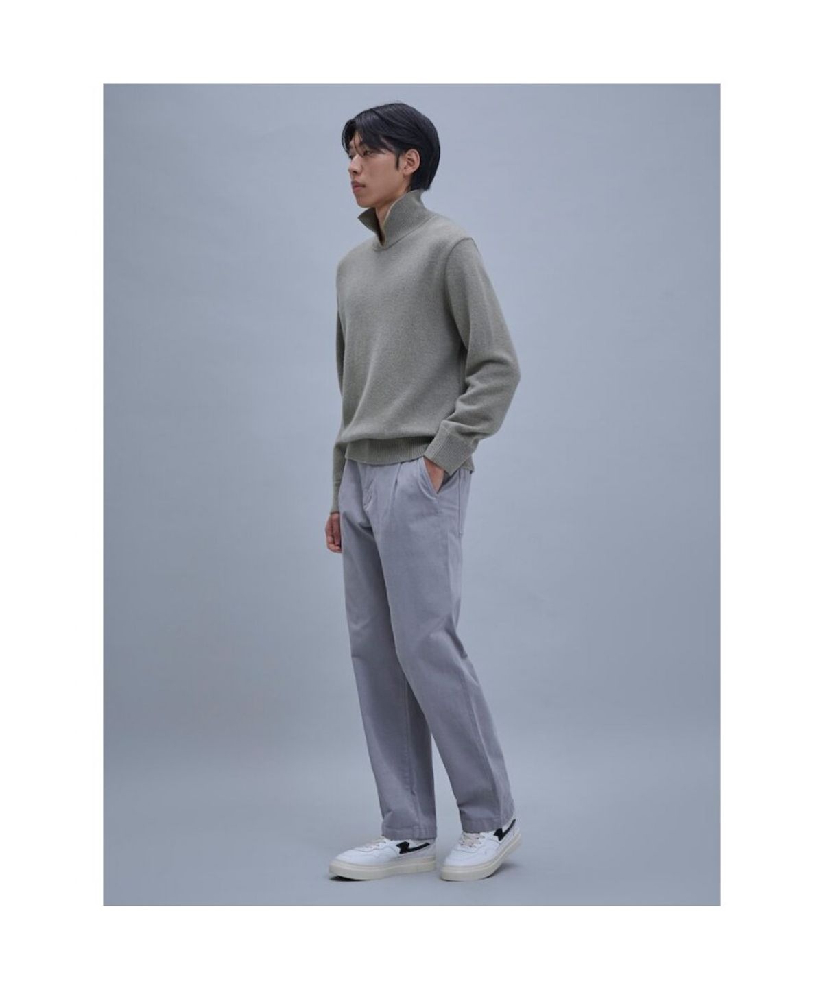 시프트지(SHIFT.G) CollarTurtleneck Sweater  Khaki