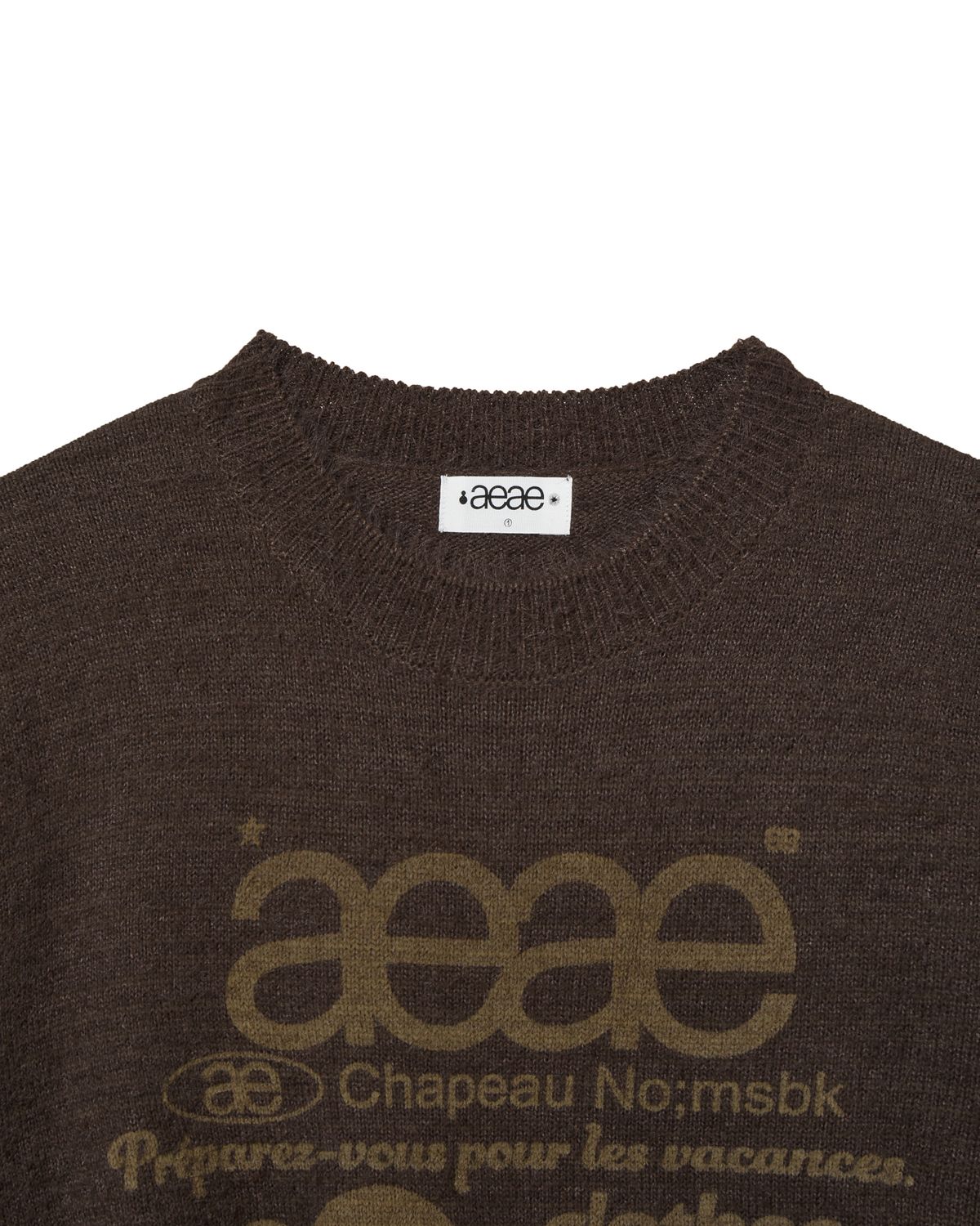 에이이에이이(AEAE) WEB LOGO HAIRY KNIT [BROWN]