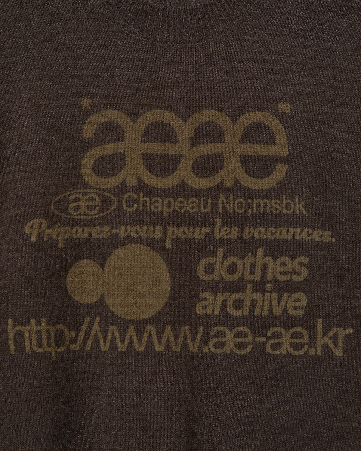 에이이에이이(AEAE) WEB LOGO HAIRY KNIT [BROWN]