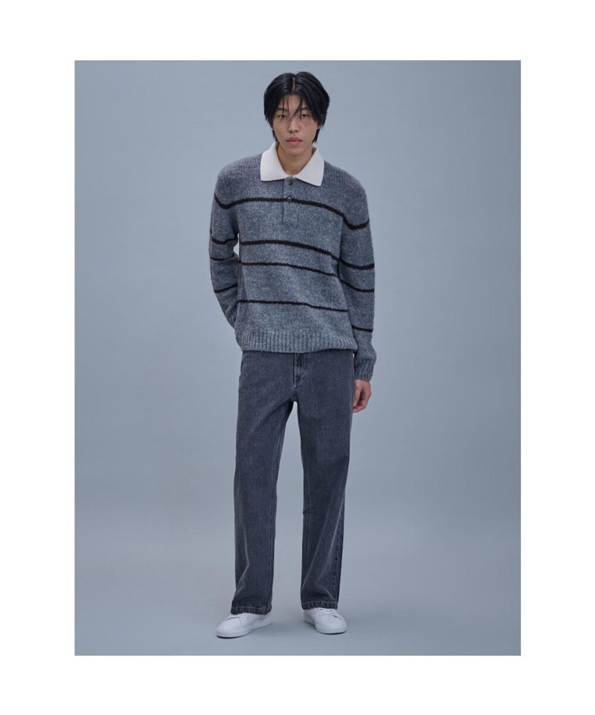 시프트지(SHIFT.G) Fuzzy Pattern Sweater  Grey