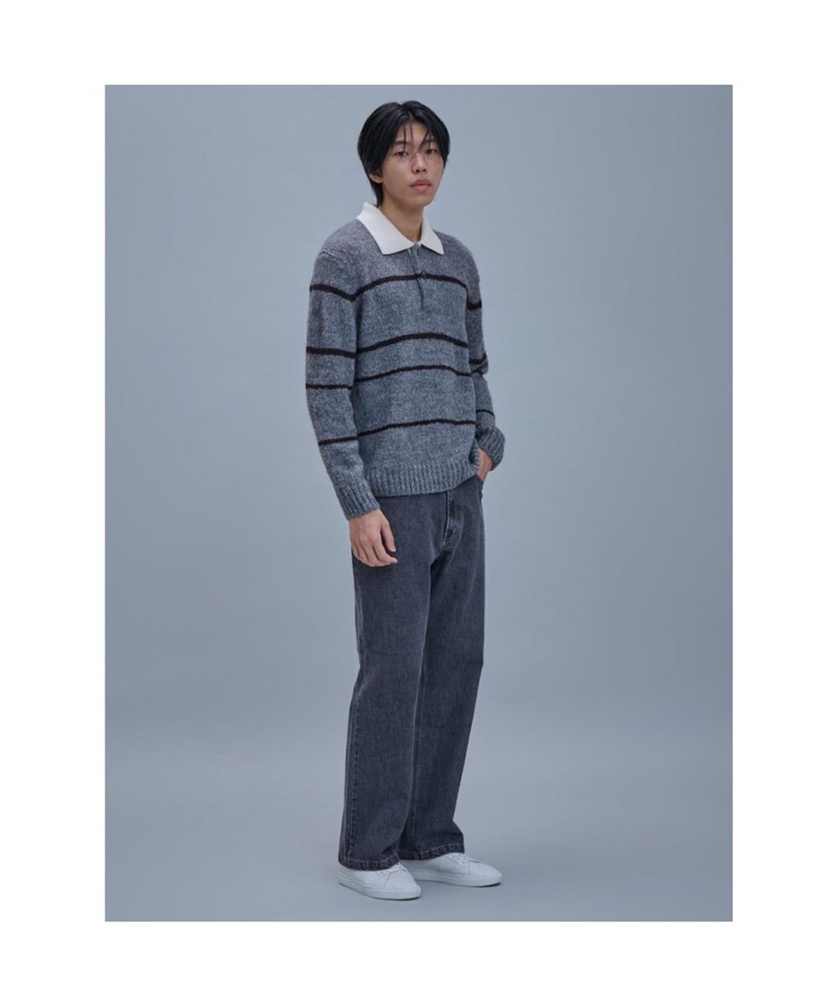 시프트지(SHIFT.G) Fuzzy Pattern Sweater  Grey