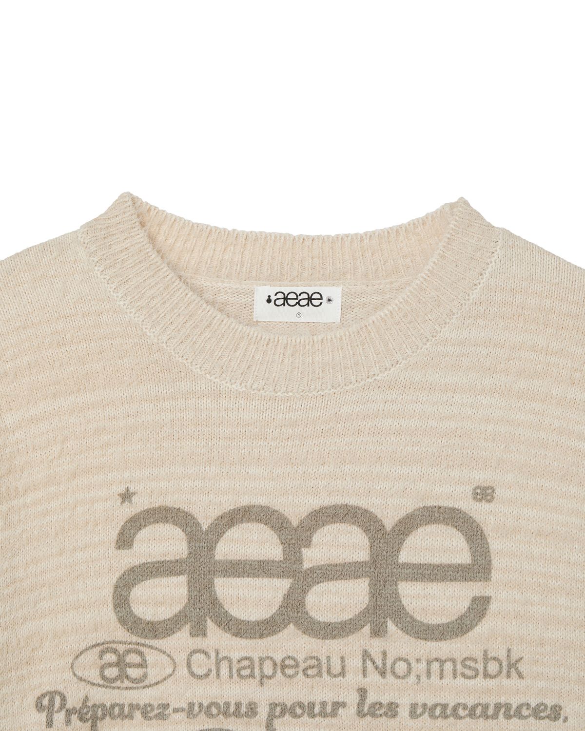 에이이에이이(AEAE) WEB LOGO HAIRY KNIT [IVORY]