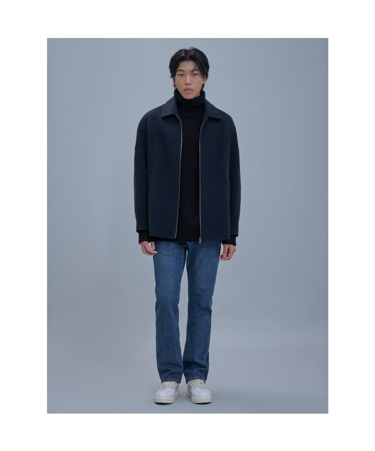 시프트지(SHIFT.G) Wool Blended Overfit Shirket  Navy
