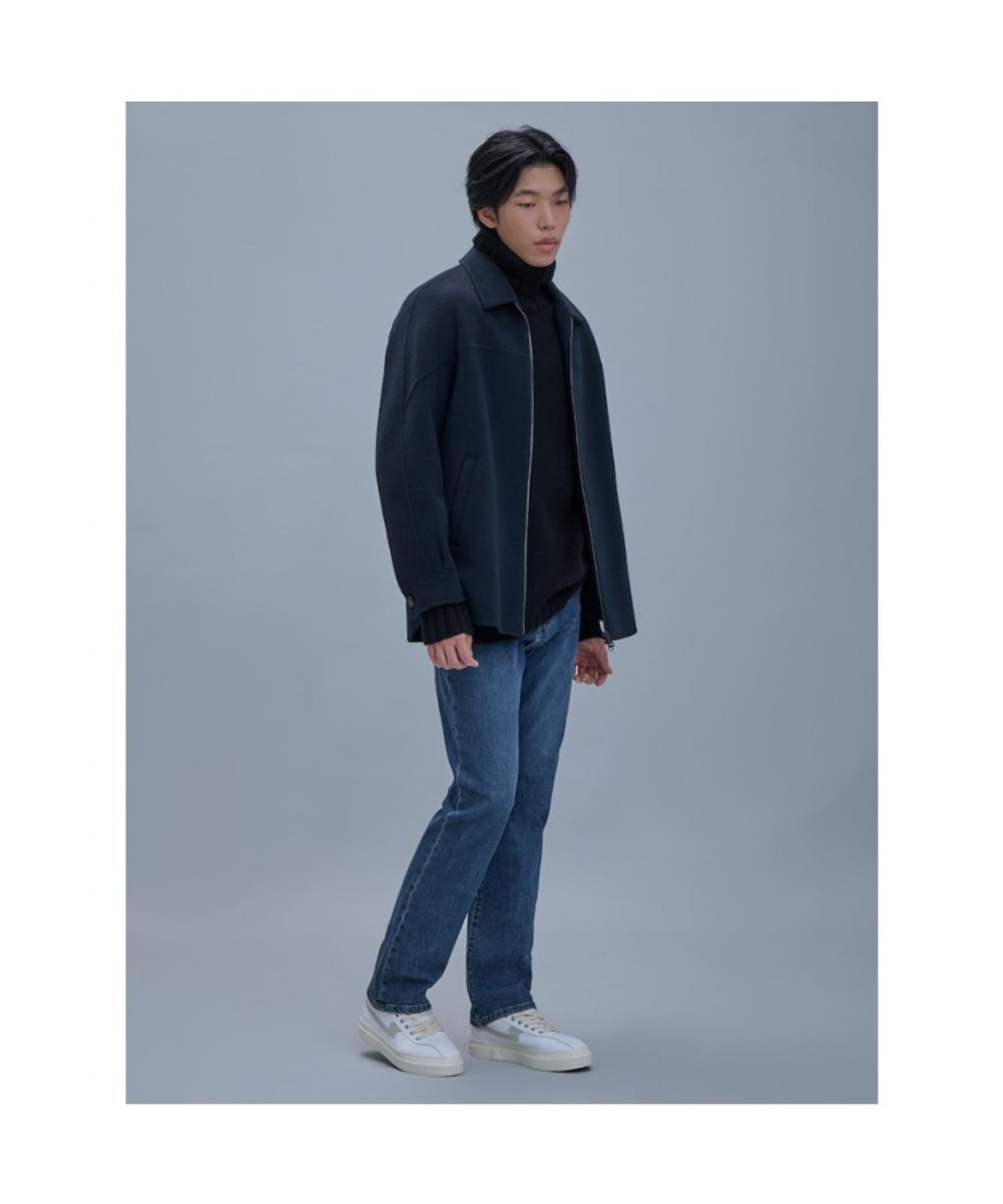 시프트지(SHIFT.G) Wool Blended Overfit Shirket  Navy