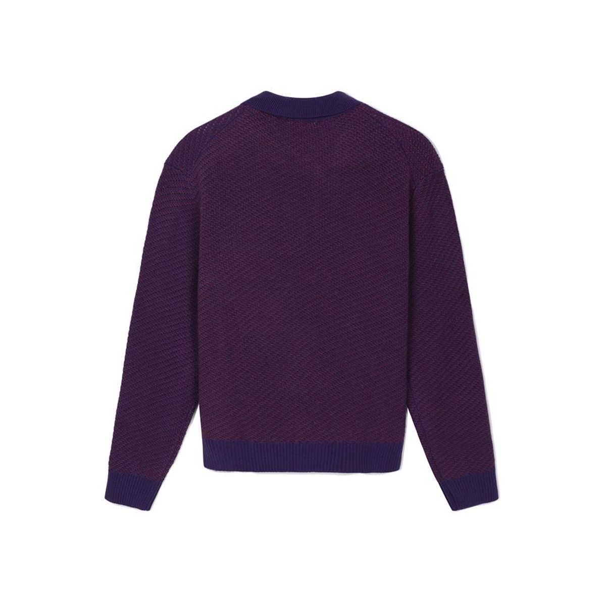 노티그(NOTIG) 울혼방 자카드 티에리 가디건 퍼플_OKW3SWCD104PL