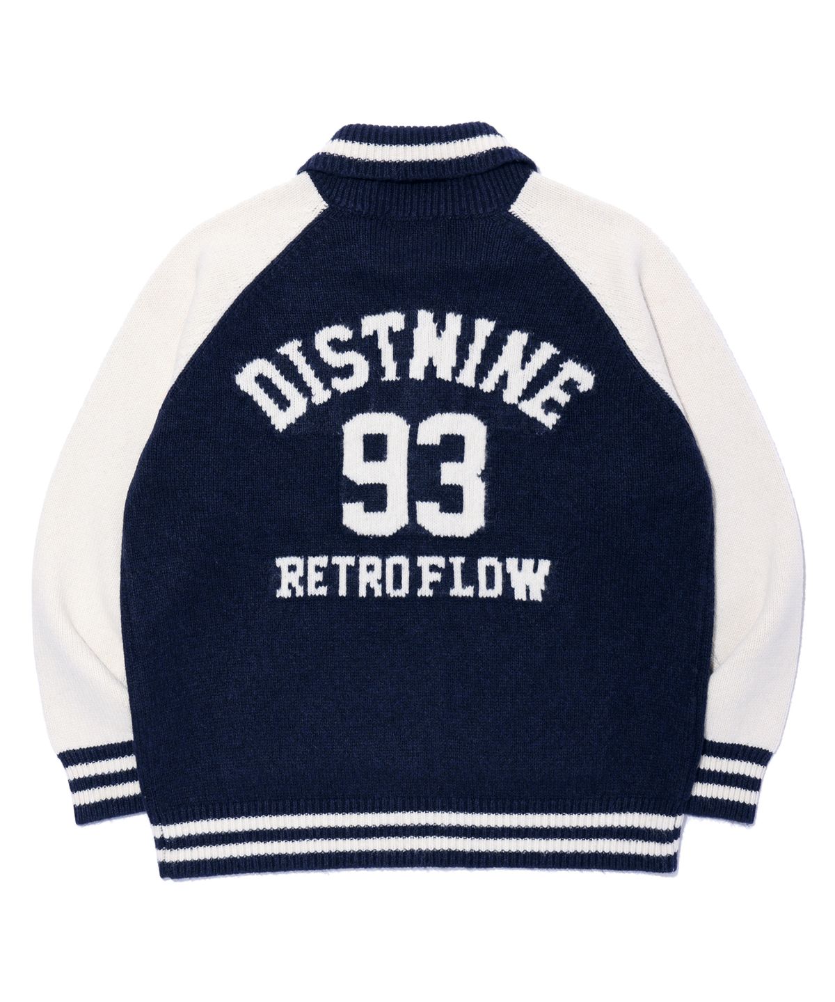 디스트나인(DISTN9NE) 바시티 니트 집업 NAVY (LP5SU516-066)