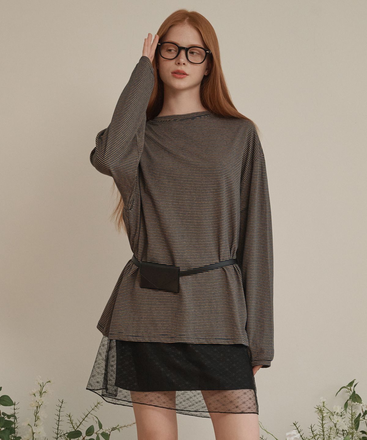 로시로우(LOSSYROW) Overfit Stripe Long Sleeve Navy