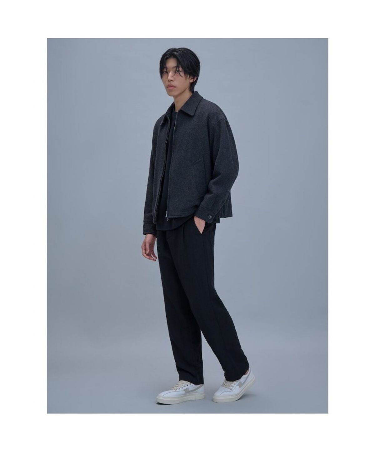 시프트지(SHIFT.G) Wool Blended Overfit Blouson  Ash
