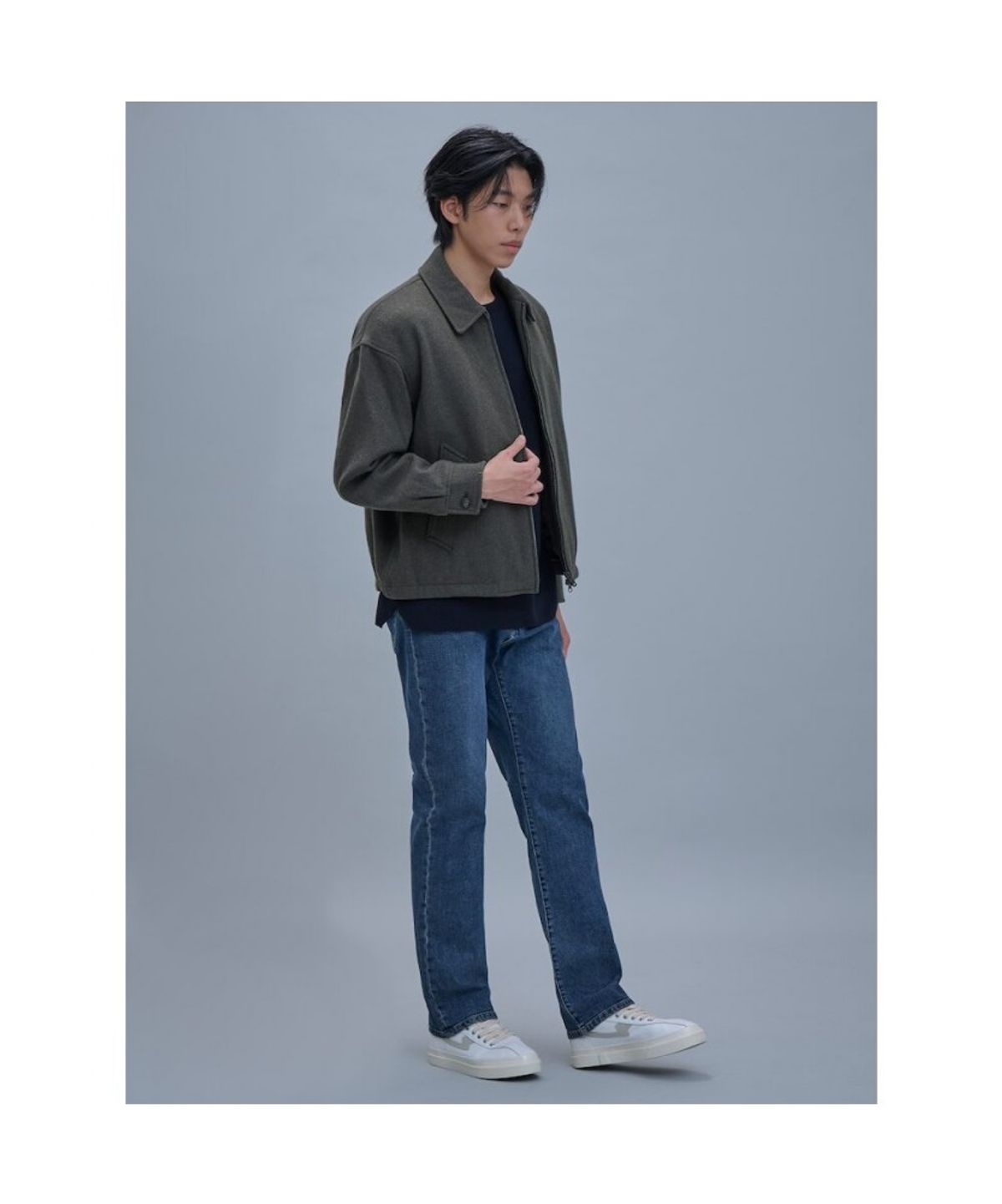 시프트지(SHIFT.G) Wool Blended Overfit Blouson  Khaki
