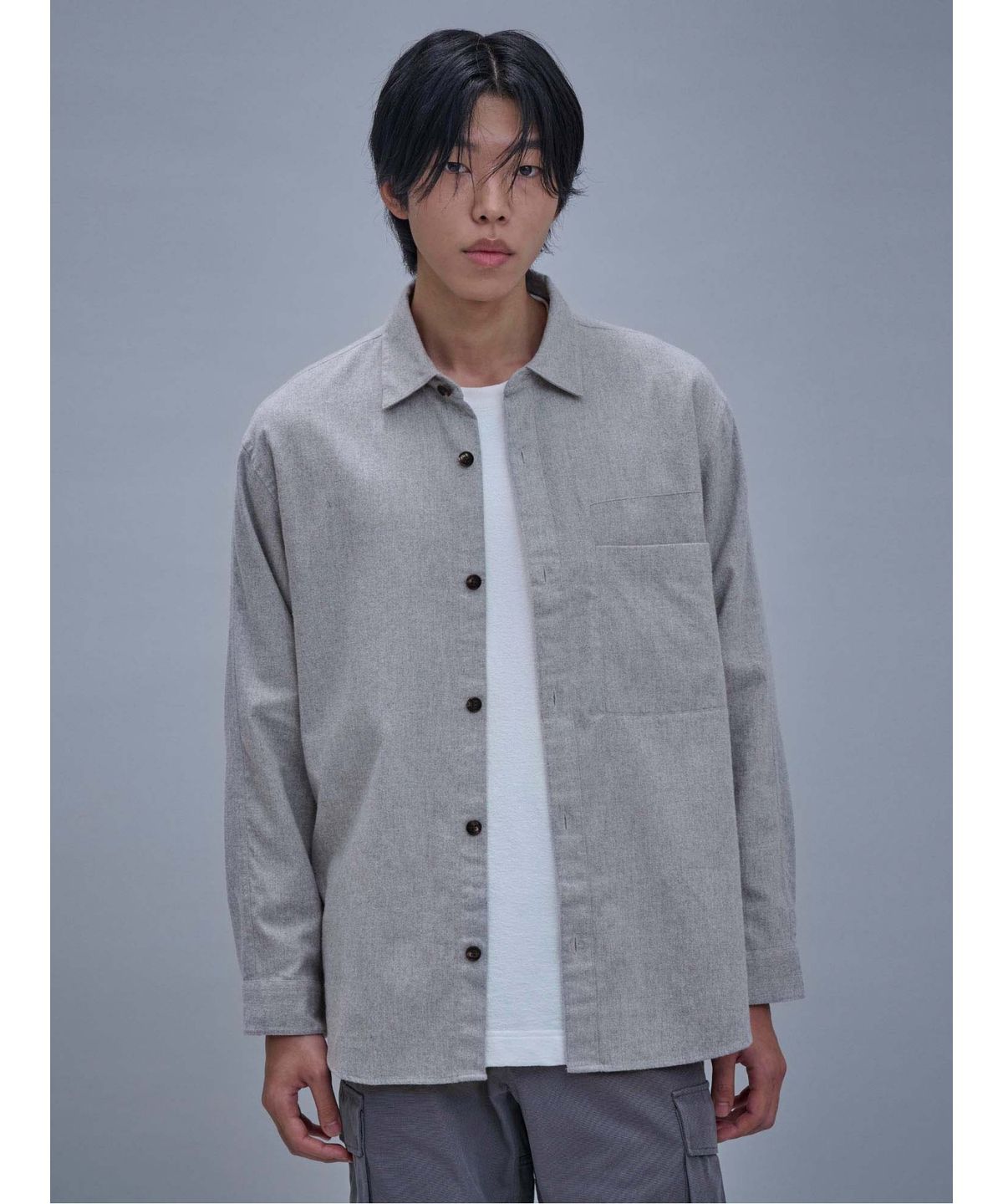 시프트지(SHIFT.G) Brushed Cloud Shirts  Light Grey