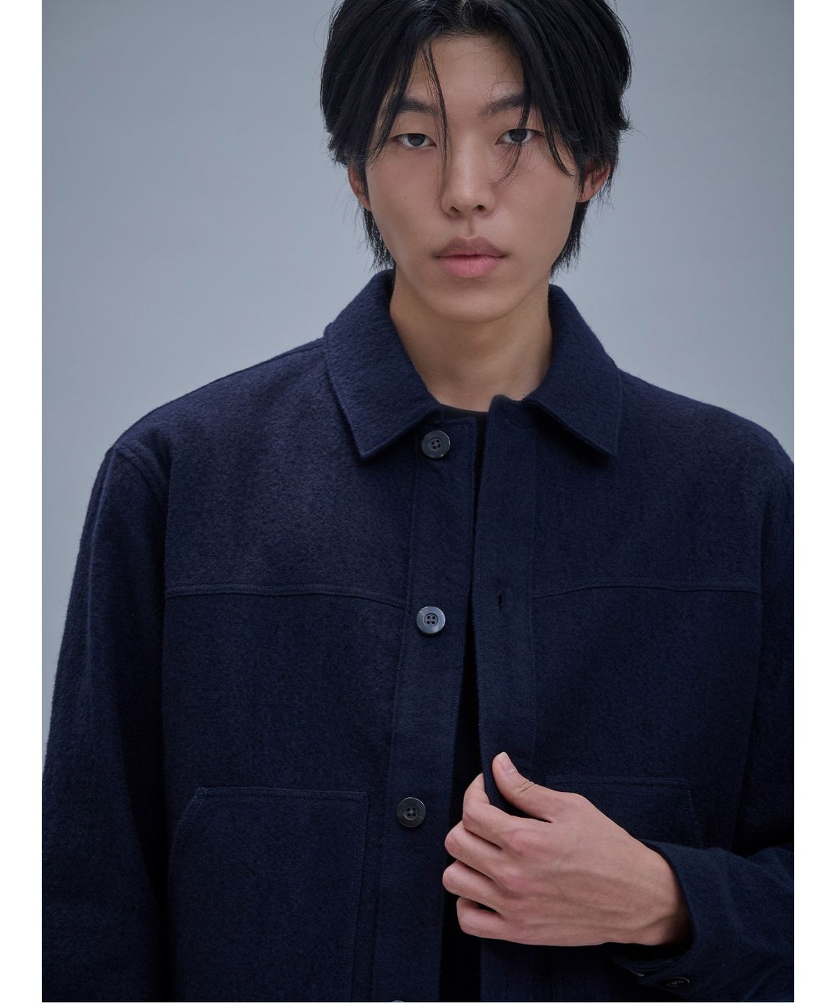시프트지(SHIFT.G) Wool ZoomIn Shirts  Navy