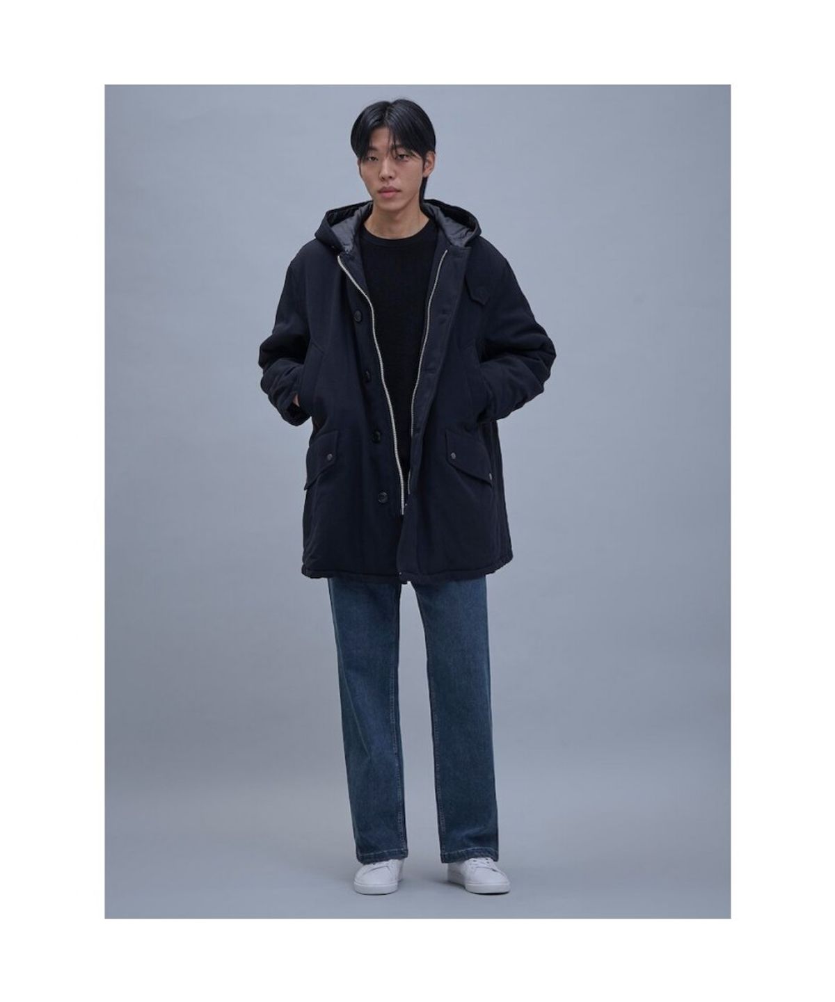 시프트지(SHIFT.G) Wide Brushed Denim Pants  Navy