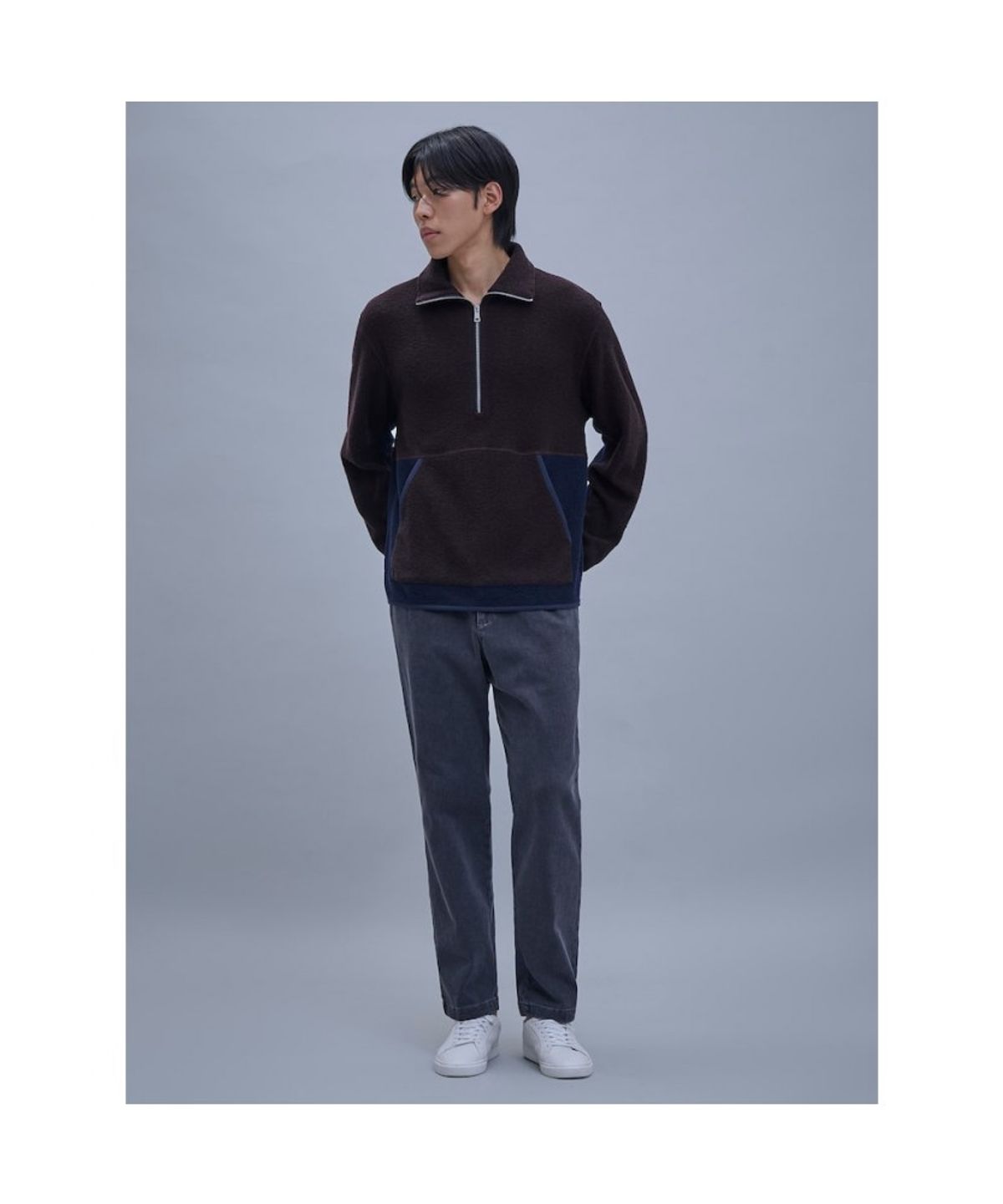 시프트지(SHIFT.G) Tapered Banding Brushed Denim Pants  Ash