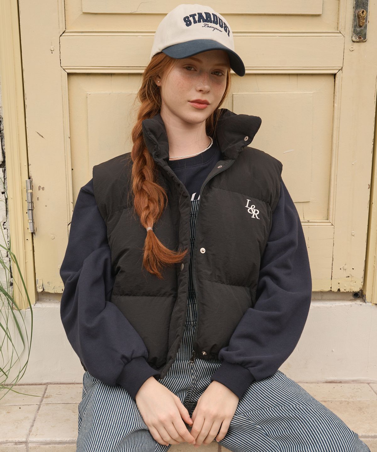 로시로우(LOSSYROW) L&R nylon padded vest Black