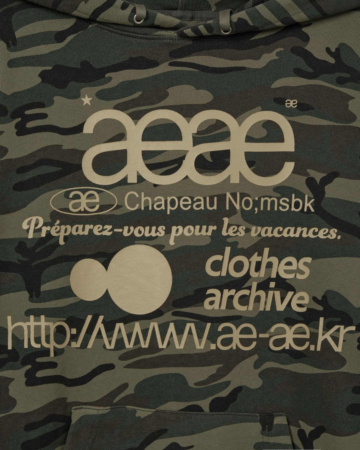 에이이에이이(AEAE) WEB LOGO LOOSED HOODIE [CAMO]