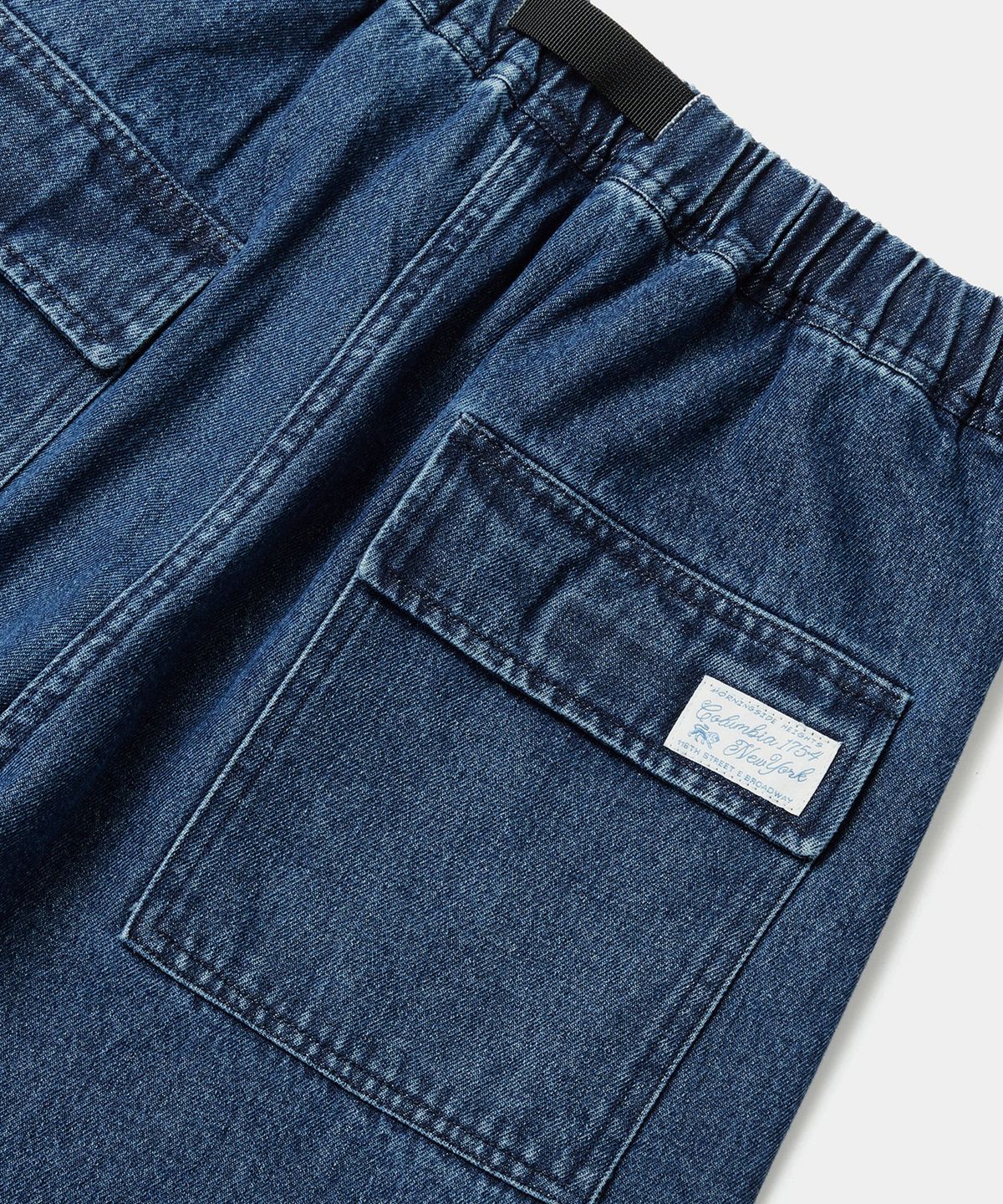 컬럼비아 유니버시티(COLUMBIA UNIVERSITY) SL-LABEL BELTED PARACHUTE DENIM PANTS 미드나잇데님