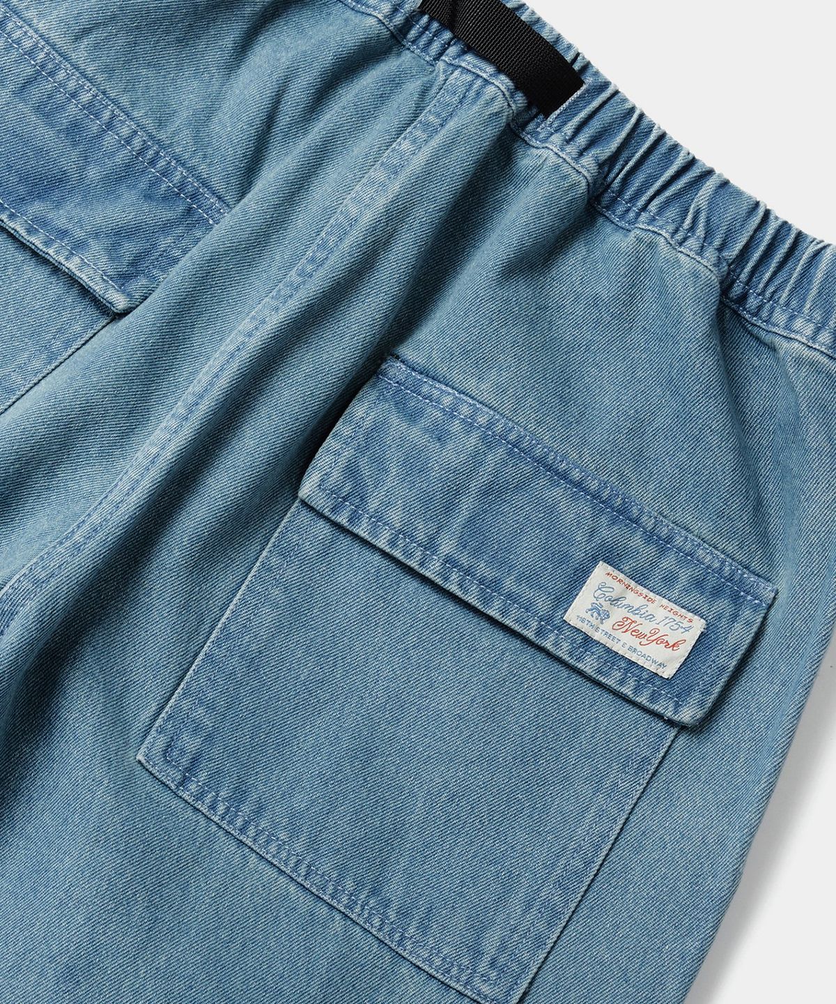 컬럼비아 유니버시티(COLUMBIA UNIVERSITY) SL-LABEL BELTED PARACHUTE DENIM PANTS 라이트데님