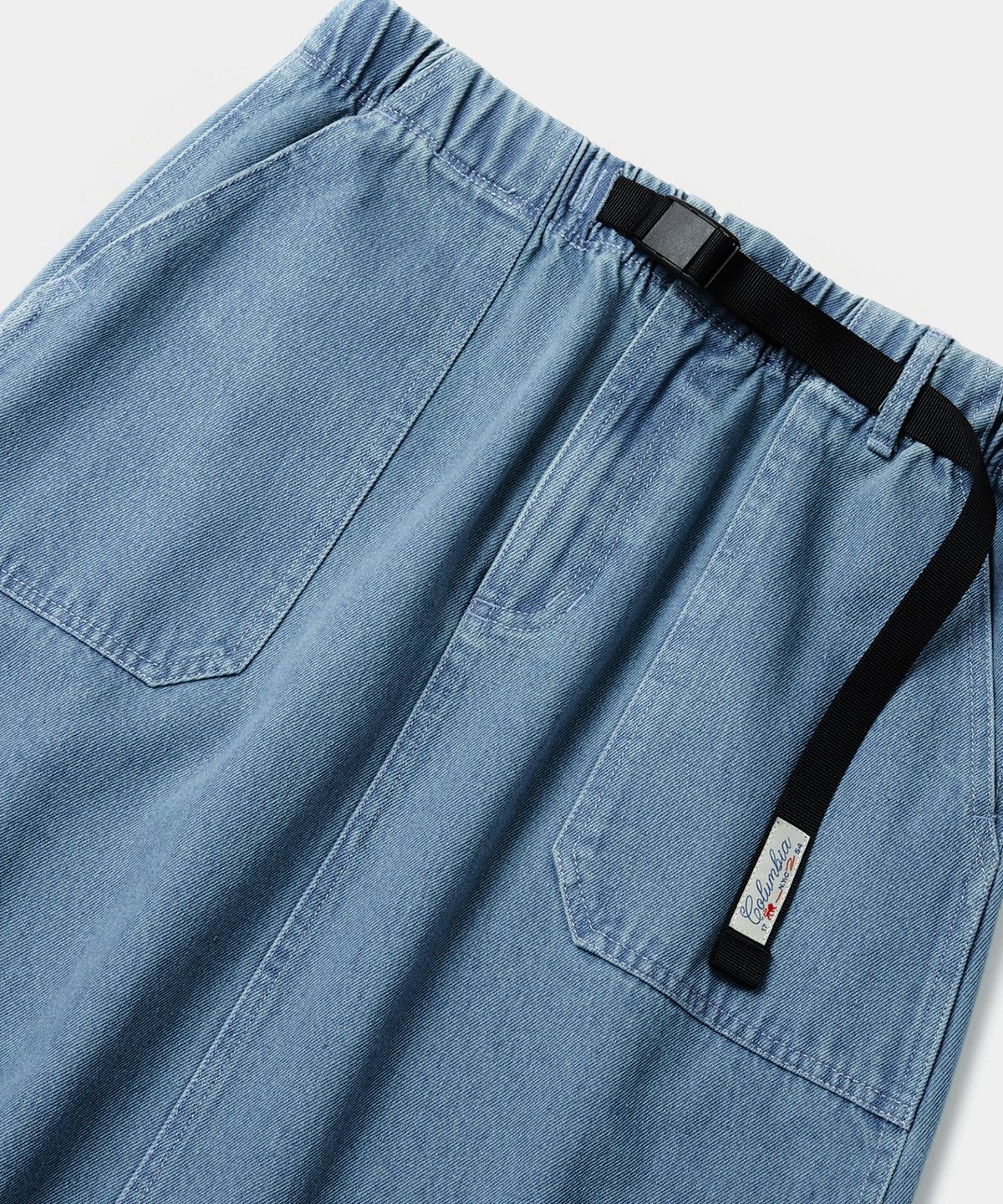 컬럼비아 유니버시티(COLUMBIA UNIVERSITY) SL-LABEL BELTED DENIM SKIRT 라이트데님