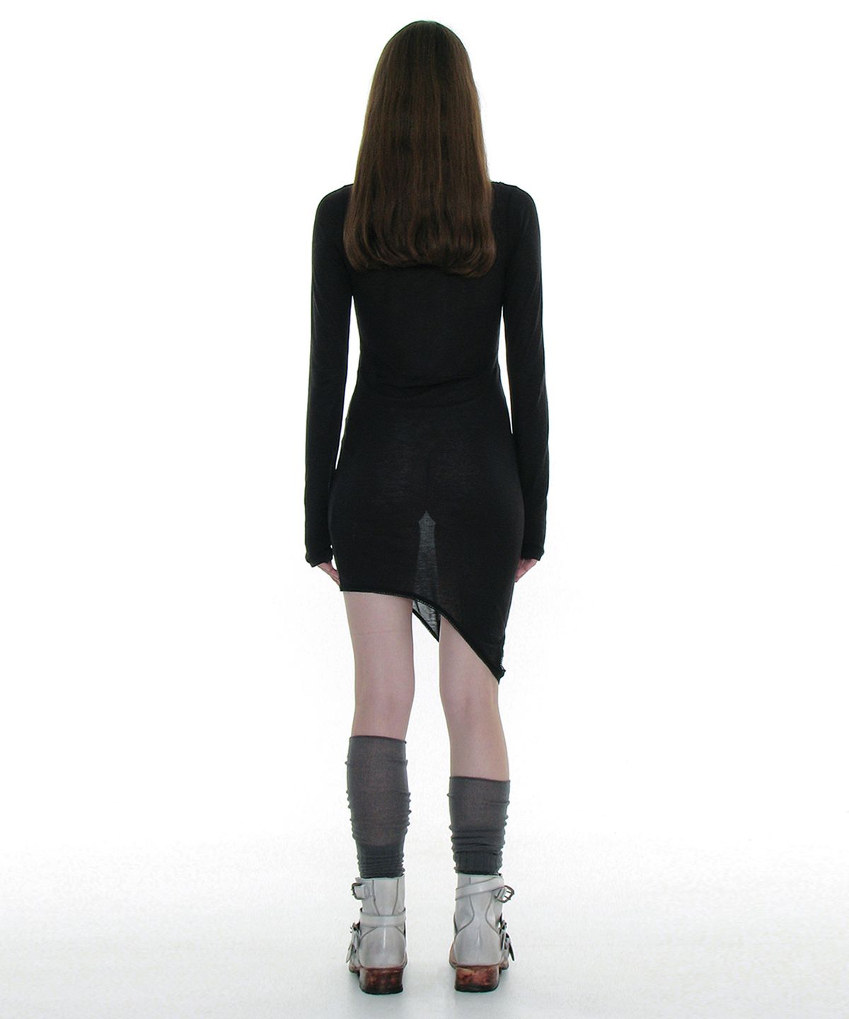 파르티멘토 우먼(PARTIMENTO WOMEN) 트랜스폼 레이어드 저지 롱슬리브 드레스_블랙