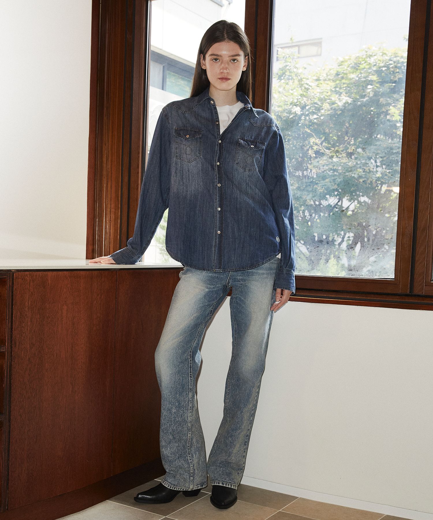 MUSINSA | ROLLING STUDIOS FLARED JEANS WASHED BLUE
