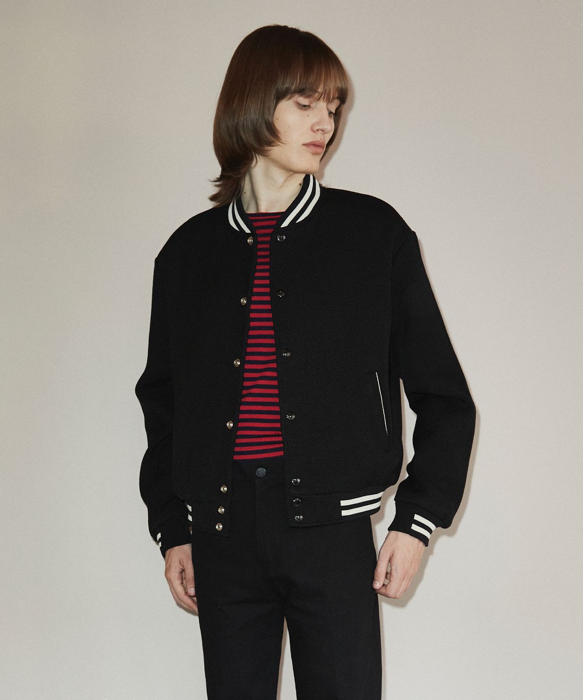 롤링스튜디오(ROLLINGSTUDIOS) VARSITY JACKET WOOL BLACK