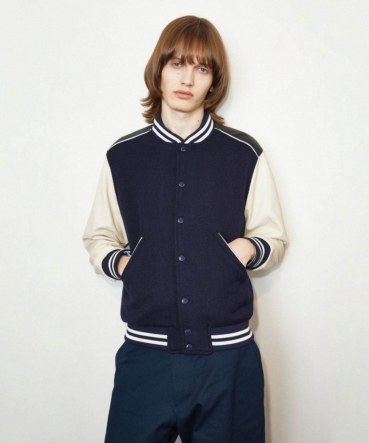 롤링스튜디오(ROLLINGSTUDIOS) TEDDY JACKET WOOL NAVY
