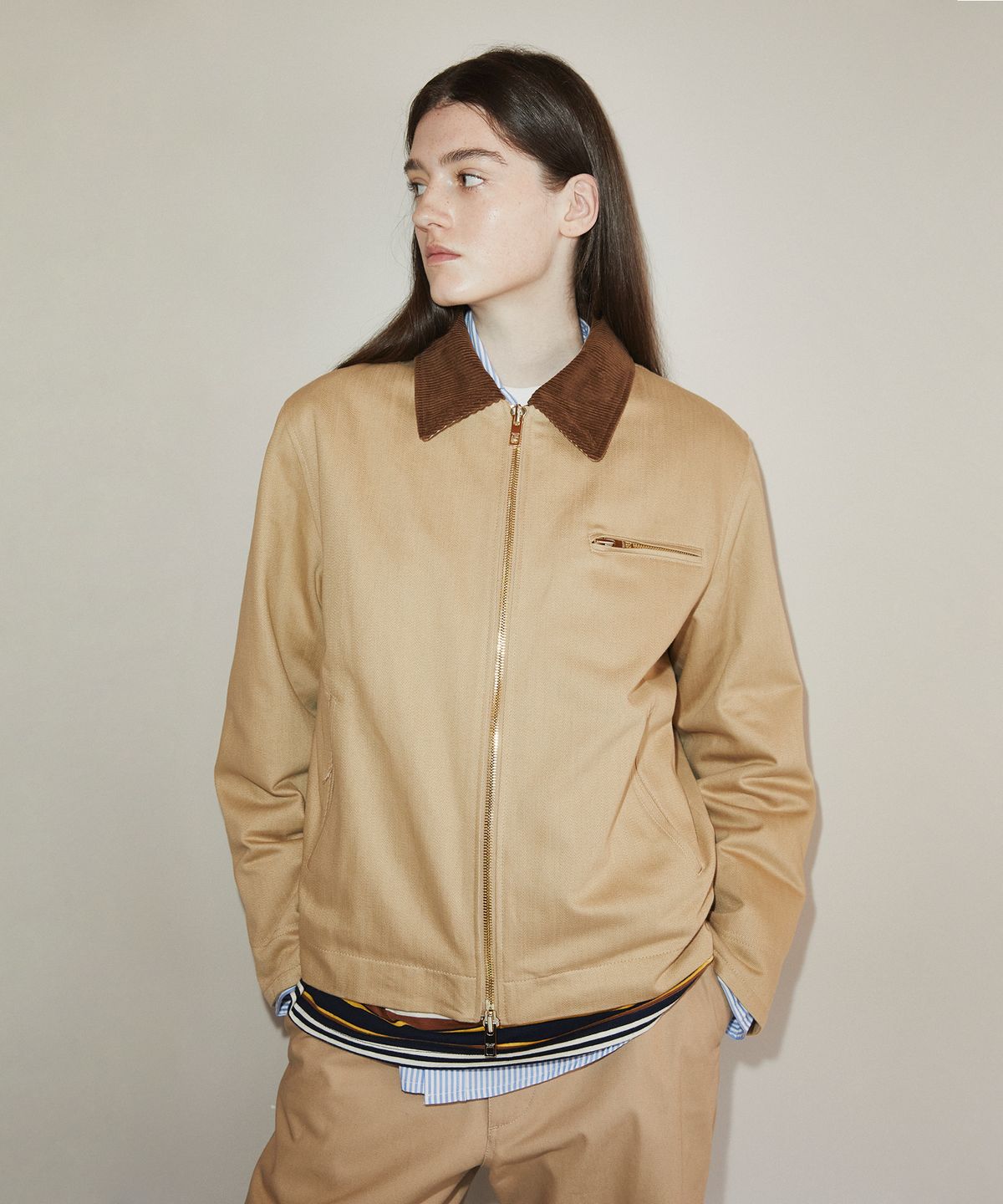 롤링스튜디오(ROLLINGSTUDIOS) WORK JACKET SLUB COTTON BEIGE
