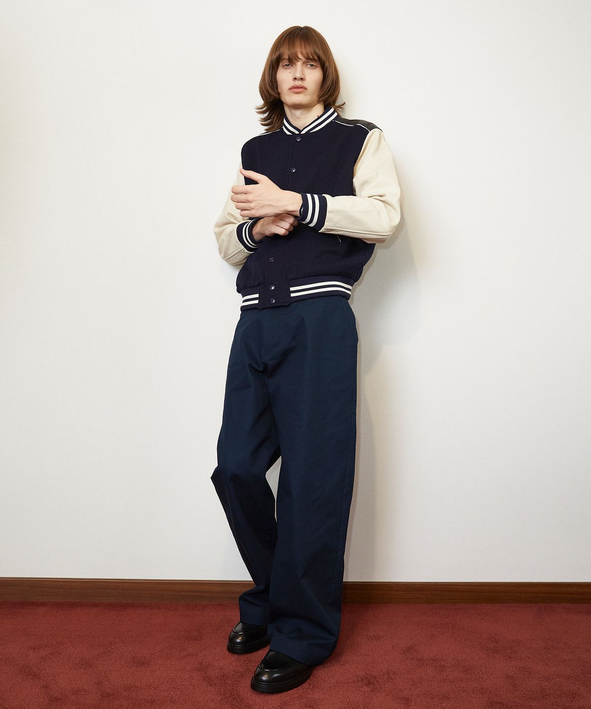 롤링스튜디오(ROLLINGSTUDIOS) STRAIGHT CHINO PANTS COTTON TWILL DARK NAVY