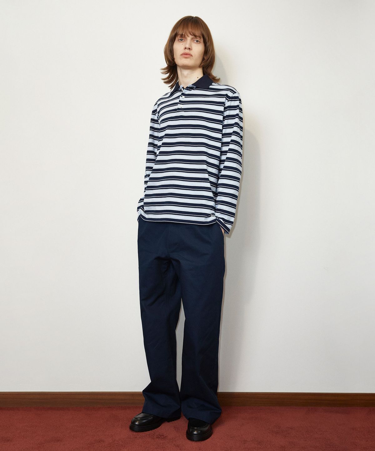 롤링스튜디오(ROLLINGSTUDIOS) STRAIGHT CHINO PANTS COTTON TWILL DARK NAVY