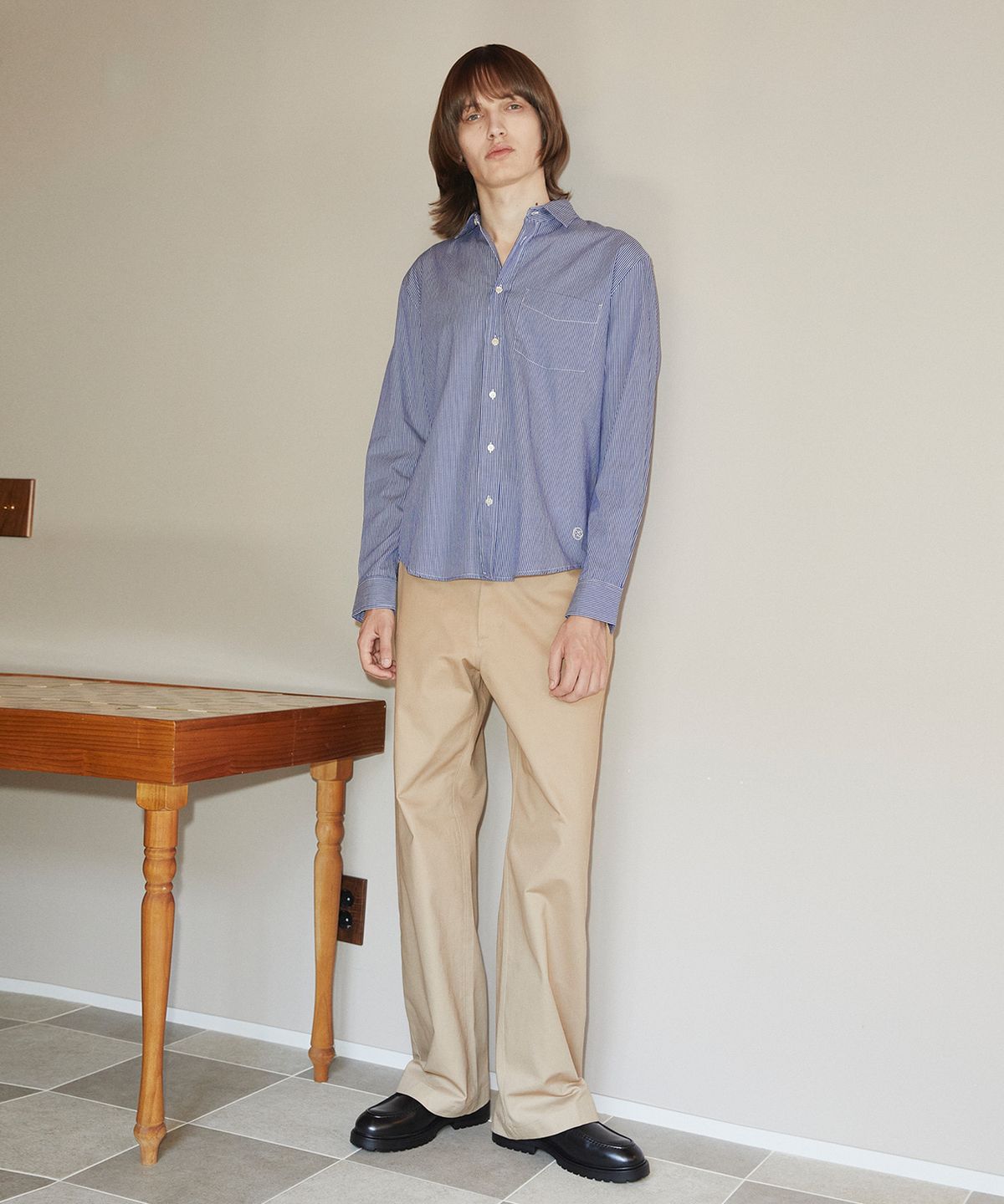 롤링스튜디오(ROLLINGSTUDIOS) STRAIGHT CHINO PANTS COTTON TWILL DEEP BEIGE