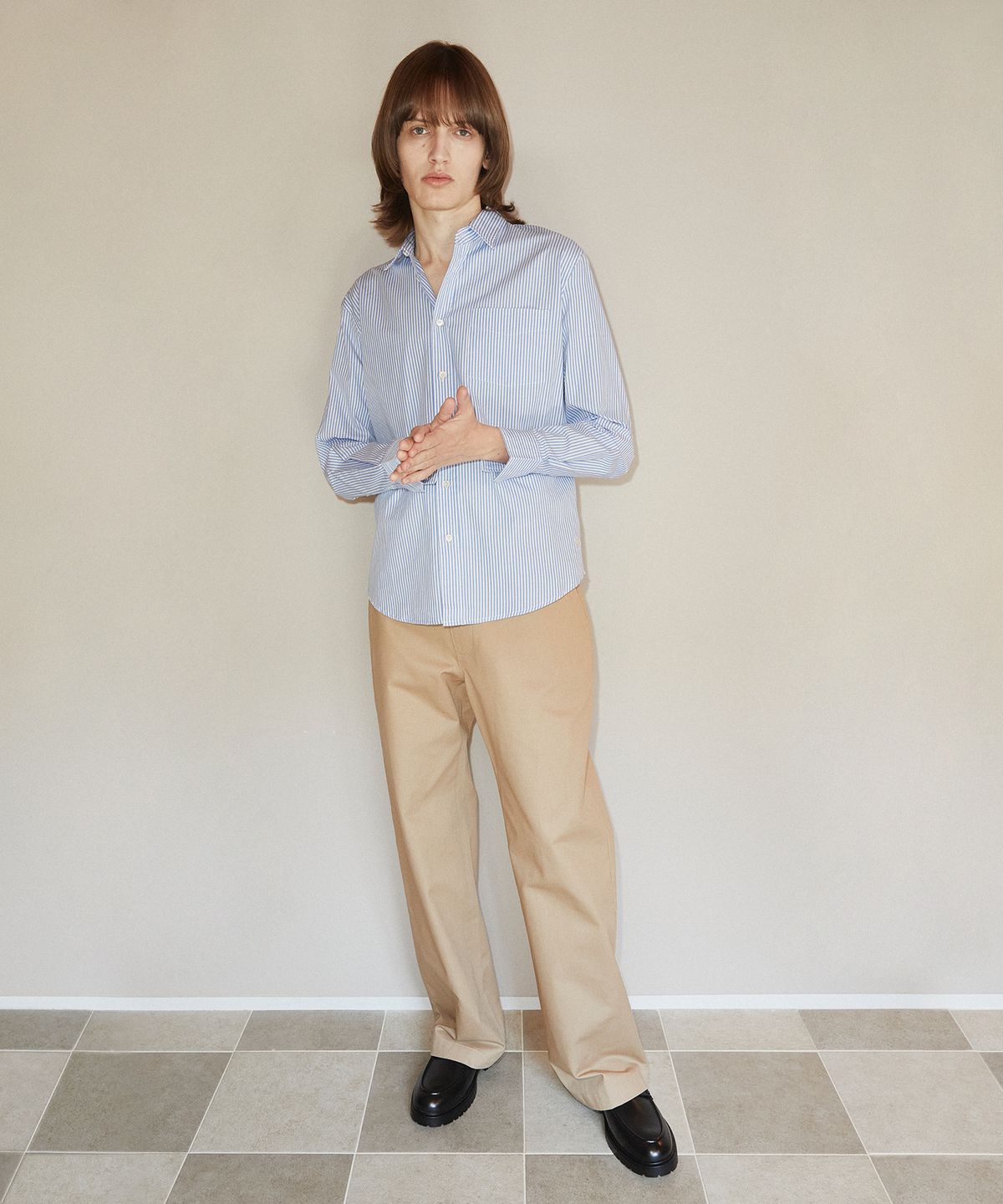 롤링스튜디오(ROLLINGSTUDIOS) STRAIGHT CHINO PANTS COTTON TWILL DEEP BEIGE
