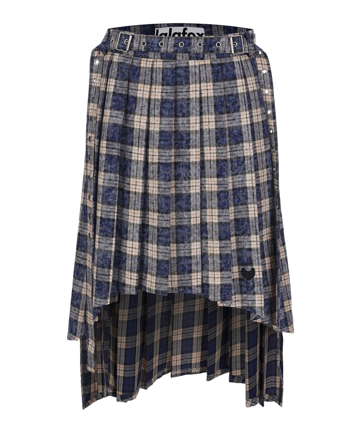 라라폭스(LALAFOX) CHECK UNBALANCE PLEATS SKIRT BLUE BQ4WS001