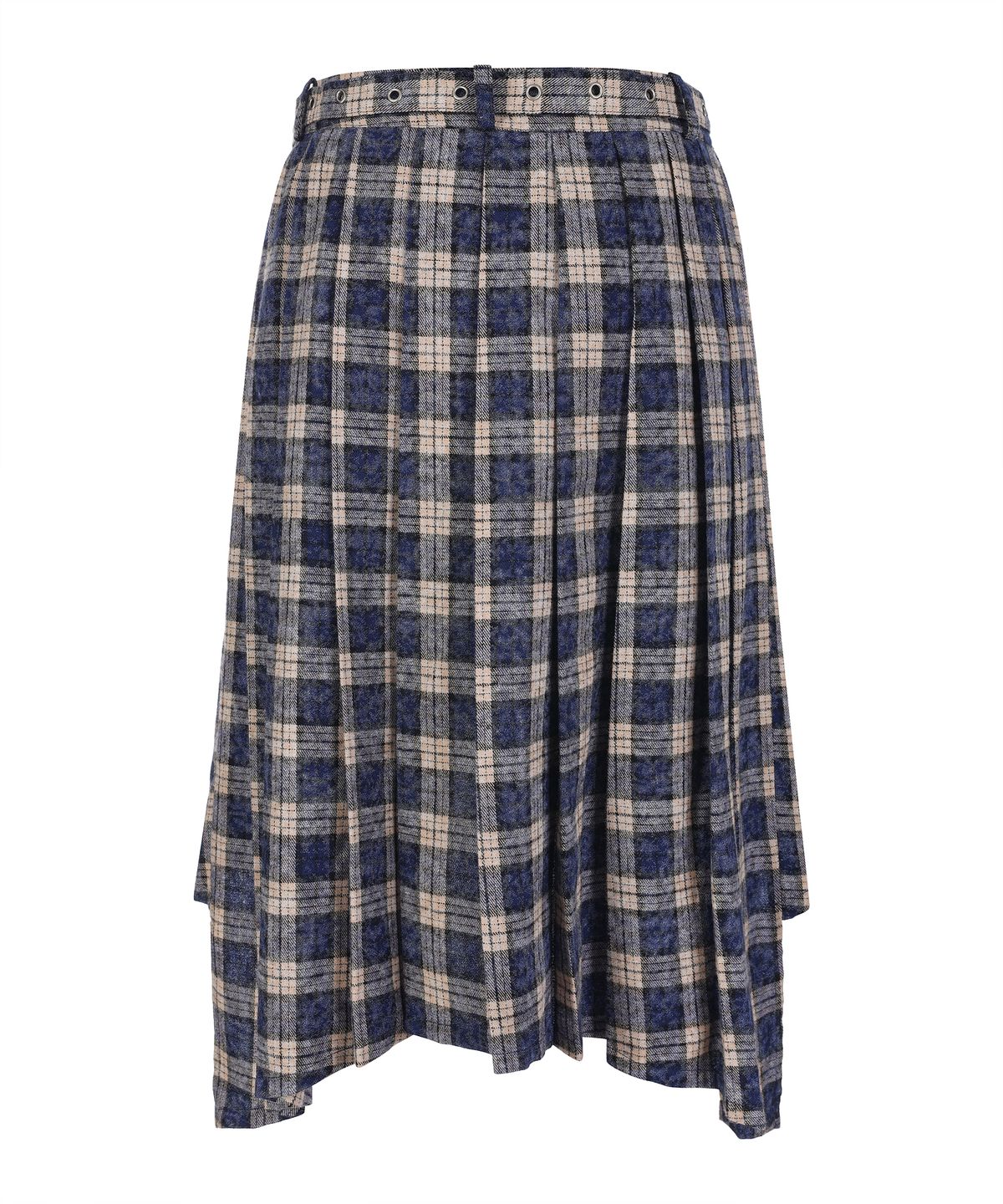 라라폭스(LALAFOX) CHECK UNBALANCE PLEATS SKIRT BLUE BQ4WS001
